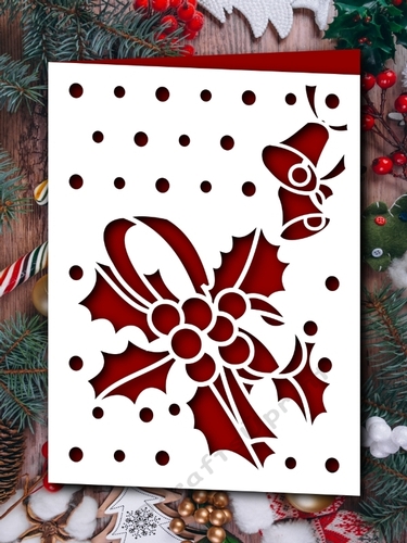 CHRISTMAS HOLLY WITH BELLS CORNER 2