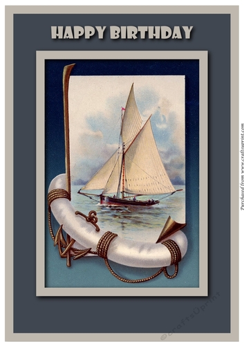 Vintage Sailing Boat A4