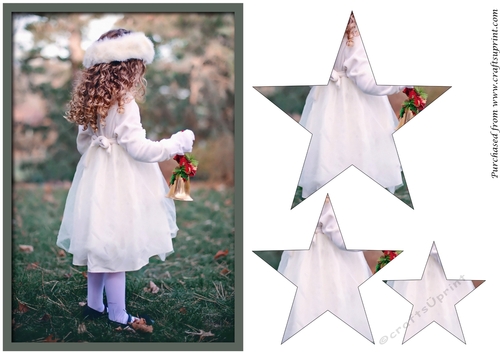 Christmas Girl with Bell Star Pyramid