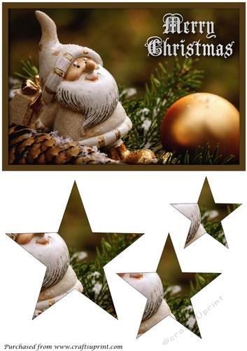 Christmas Gnome and Ornament Star Pyramid