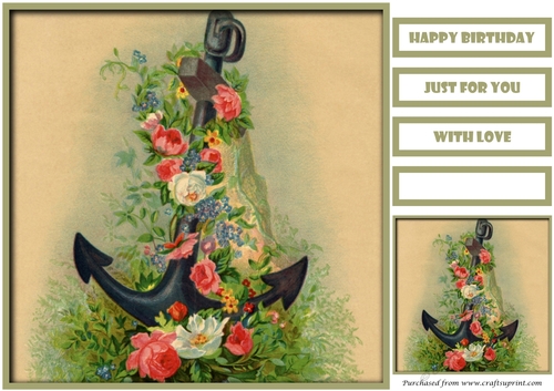 Vintage Floral Anchor Quick Card