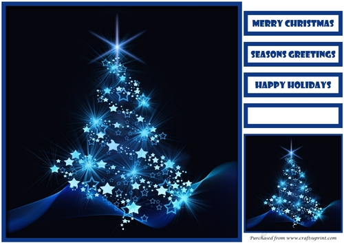 Christmas Tree with Stars Quick Card
