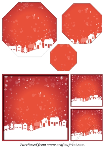 Christmas Scenery Octagon Pyramid 3