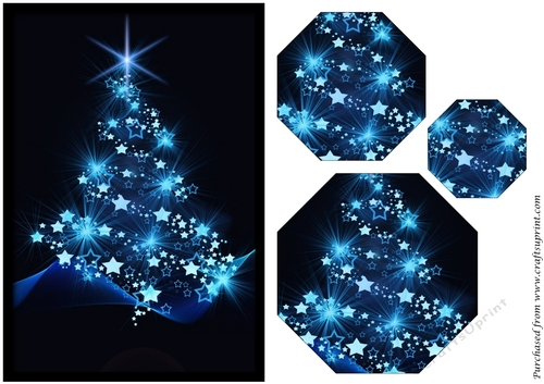 Christmas Tree with Stars Octagon Pyramid