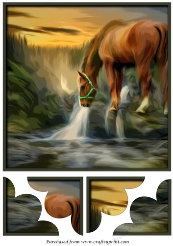 Horse Painting Quadro Petal Corner Stacker 2