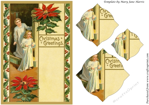 Vintage Children on Christmas Morning Splendid Pyramid