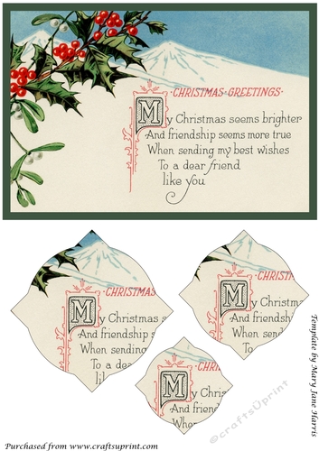 Vintage Christmas Holly Splendid Pyramid