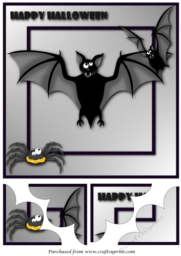 Halloween Bat Quadro Petal Corner Stacker