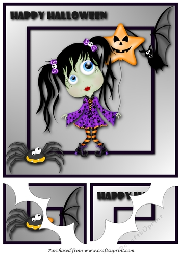 Halloween Ghoul Girl Quadro Petal Corner Stacker