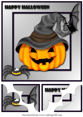 Halloween Jack-o-lantern Quadro Petal Corner Stacker