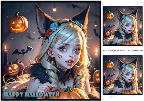 Halloween Werewolf Girl Topper