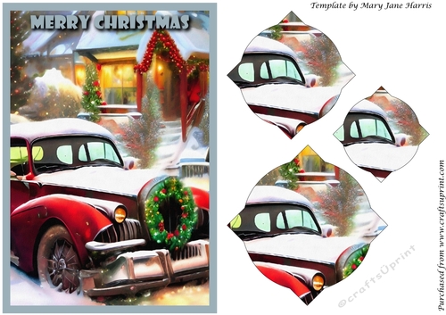 Vintage Christmas Car Splendid Pyramid