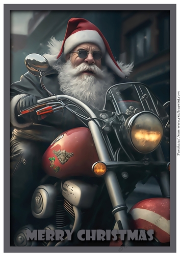 Cool Santa on Bike A4