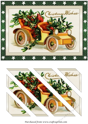Christmas Car with Mistletoe Oblique Panels