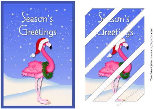 Christmas Flamingo Oblique Panels