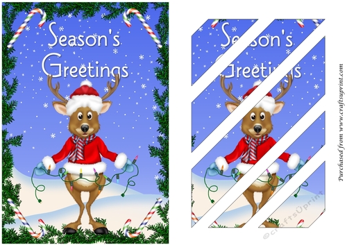 Christmas Reindeer with Lights Oblique Panels