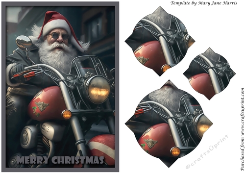 Cool Santa on Bike Splendid Pyramid