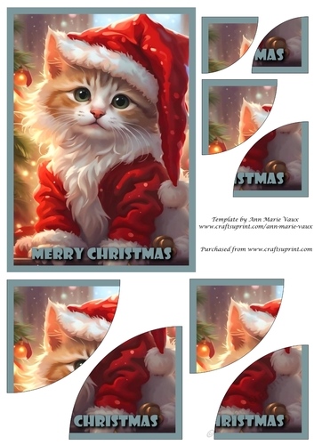 Christmas Santa Cat Duo Corner Stacker