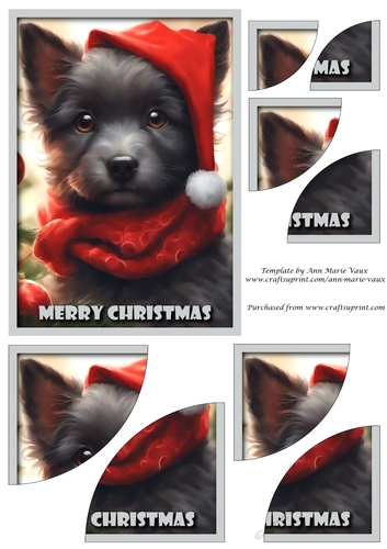 Cute Christmas Santa Dog Duo Corner Stacker