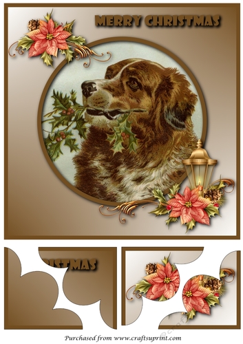Christmas Dog Vintage Quadro Petal Corner Stacker
