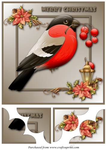 Christmas Red Robin Quadro Petal Corner Stacker