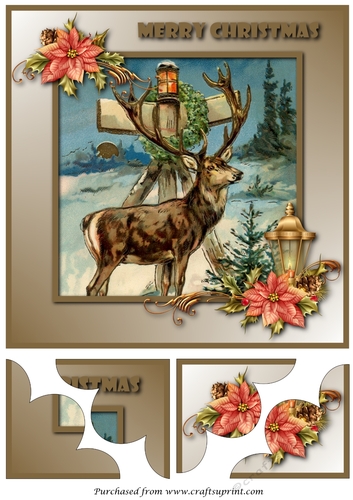 Christmas Reindeer Quadro Petal Corner Stacker
