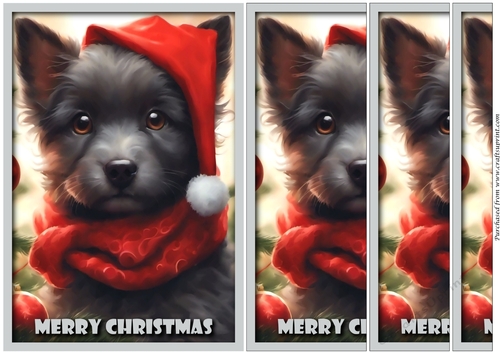 Cute Christmas Santa Dog Side Stacker