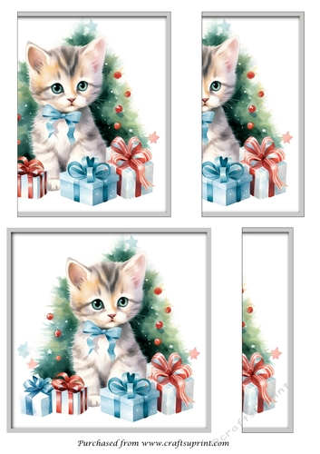 Cute Cat at Christmas Side Stacker 1
