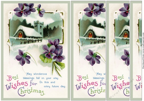 Vintage Christmas Church with Violets Side Stacker
