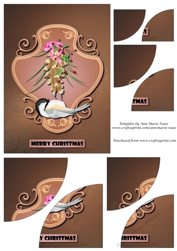 Christmas Chickadee on Cone Duo Corner Stacker