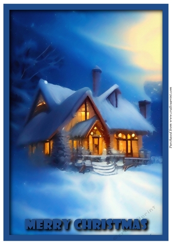 Christmas Scene Vintage A4 1