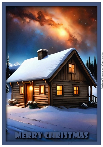 Christmas Scene Vintage A4 3