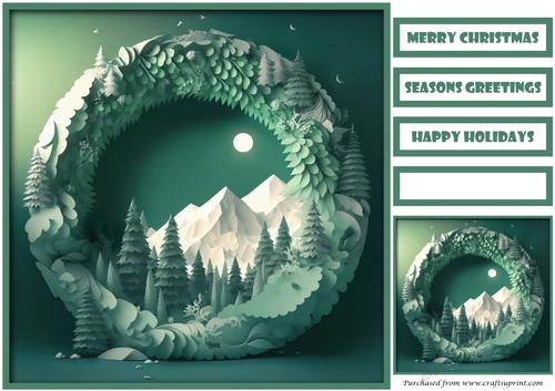 Christmas Mountains Scene Quick Card 3