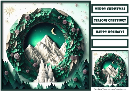 Christmas Mountains Scene Quick Card 4