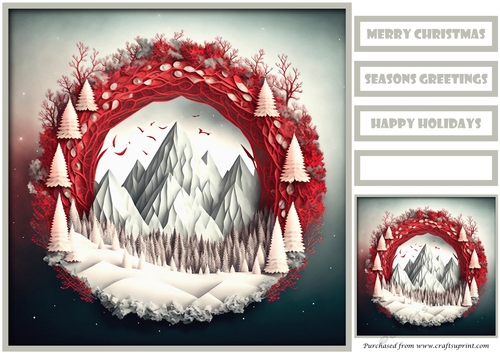 Christmas Mountains Scene Quick Card 5
