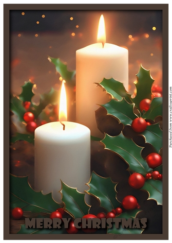 Christmas Decorations Candles A4 2
