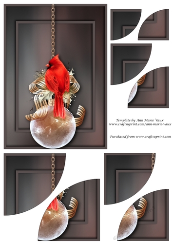 Christmas Cardinal and Ornament Duo Corner Stacker