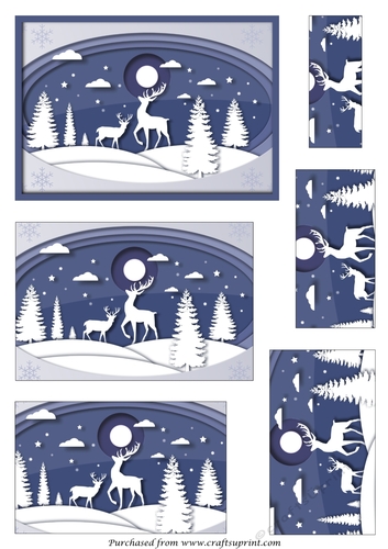 Christmas Deer Landscape Pyramid
