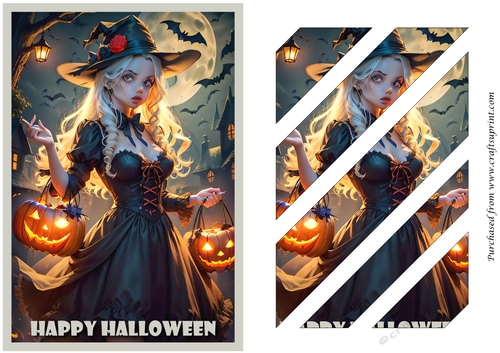 Halloween Cute Witch Oblique Panels