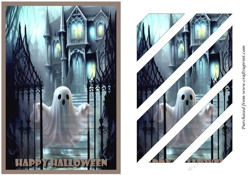 Halloween Ghost and Castle Oblique Panels
