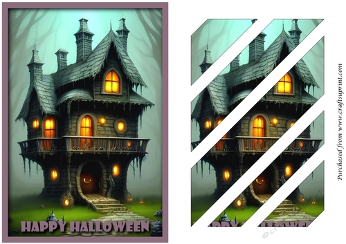 Halloween Haunted House Oblique Panels 1