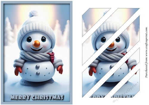 Christmas Cute Snowman Oblique Panels