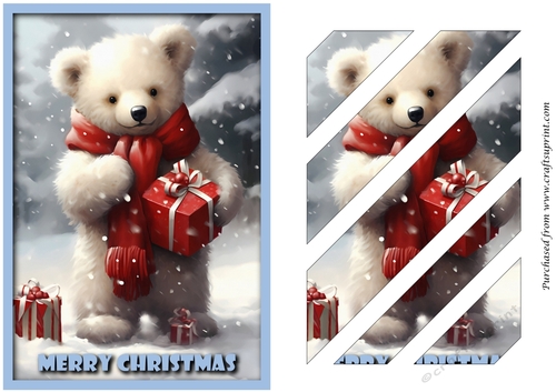 Christmas Cute Polar Bear Oblique Panels