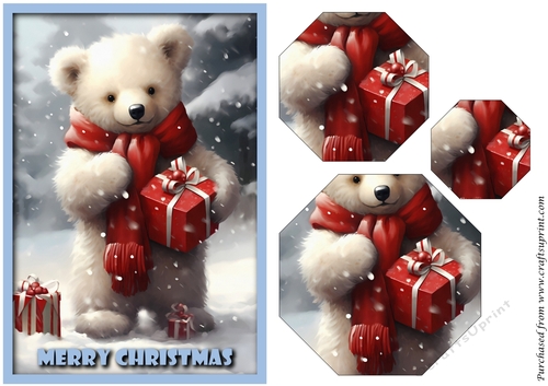 Christmas Cute Polar Bear Octagon Pyramid