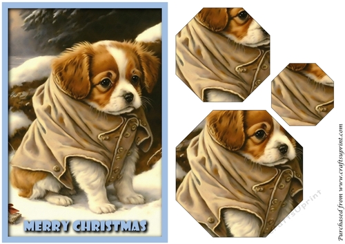 Christmas Cute Puppy Octagon Pyramid