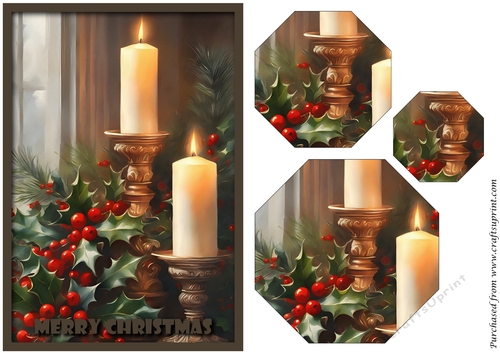 Christmas Decorations Candles Octagon Pyramid 1