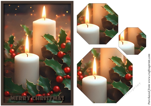 Christmas Decorations Candles Octagon Pyramid 2