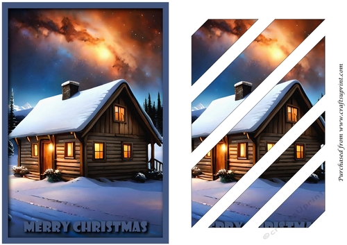 Christmas Scene Vintage Oblique Panels 3