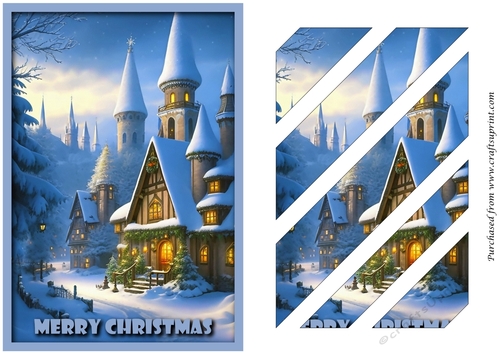 Christmas Scene Vintage Oblique Panels 4