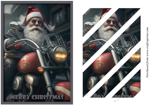 Cool Santa on Bike Oblique Panels